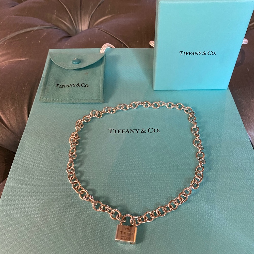 100% authentic Tiffany & co 1837 padlock necklace